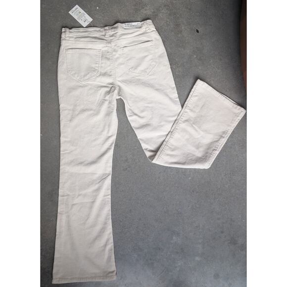 KENSIE Flare Pants High Rise Wide Leg Corduroy Cream Size 8/29 Flare 90s Y2K - Picture 2 of 8